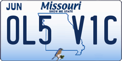 MO license plate OL5V1C