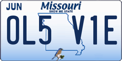MO license plate OL5V1E