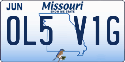 MO license plate OL5V1G