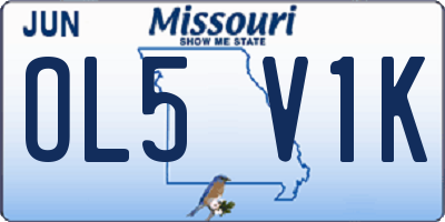 MO license plate OL5V1K