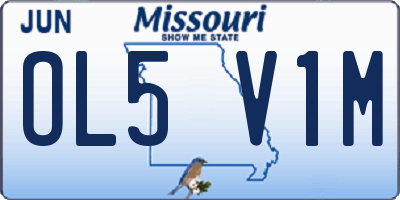 MO license plate OL5V1M