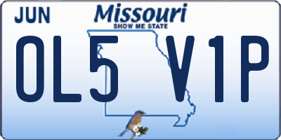 MO license plate OL5V1P