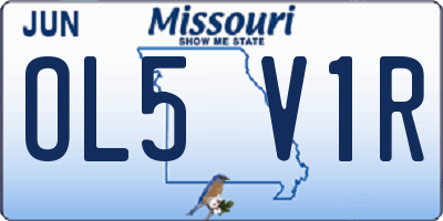 MO license plate OL5V1R
