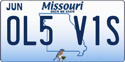 MO license plate OL5V1S