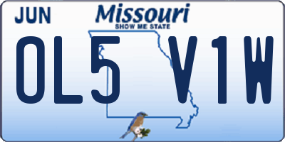 MO license plate OL5V1W
