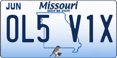 MO license plate OL5V1X