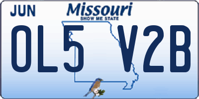 MO license plate OL5V2B