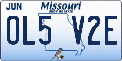 MO license plate OL5V2E