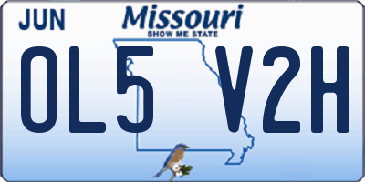 MO license plate OL5V2H
