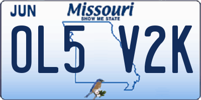 MO license plate OL5V2K