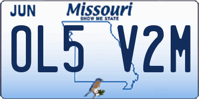 MO license plate OL5V2M