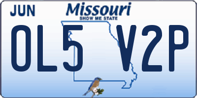 MO license plate OL5V2P