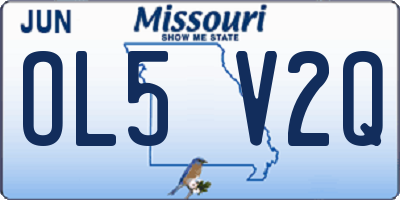 MO license plate OL5V2Q