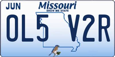 MO license plate OL5V2R