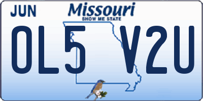MO license plate OL5V2U