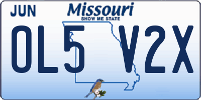 MO license plate OL5V2X