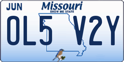 MO license plate OL5V2Y