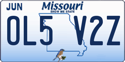 MO license plate OL5V2Z