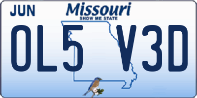MO license plate OL5V3D