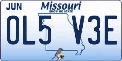 MO license plate OL5V3E