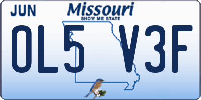MO license plate OL5V3F