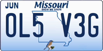 MO license plate OL5V3G