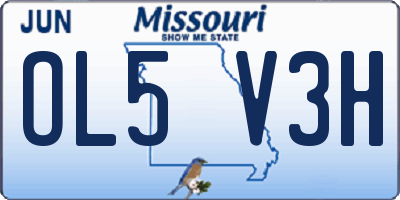 MO license plate OL5V3H