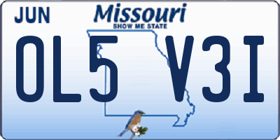 MO license plate OL5V3I