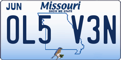 MO license plate OL5V3N