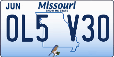 MO license plate OL5V3O