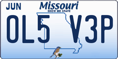 MO license plate OL5V3P