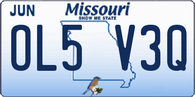 MO license plate OL5V3Q