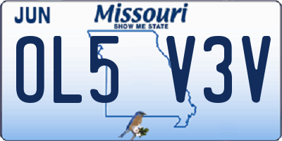 MO license plate OL5V3V