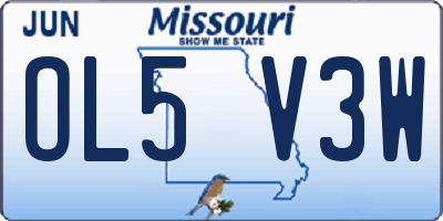 MO license plate OL5V3W