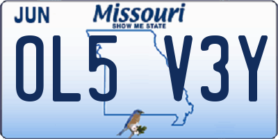 MO license plate OL5V3Y