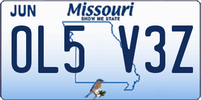 MO license plate OL5V3Z