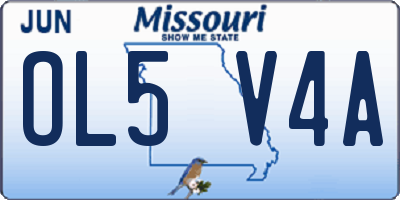 MO license plate OL5V4A