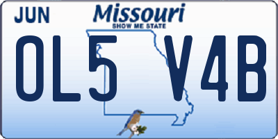 MO license plate OL5V4B