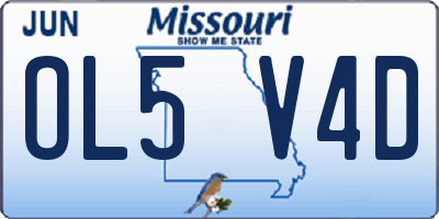 MO license plate OL5V4D