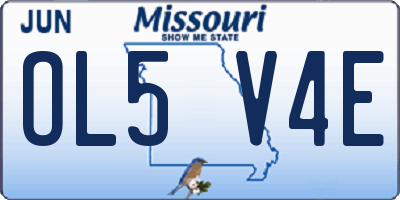 MO license plate OL5V4E