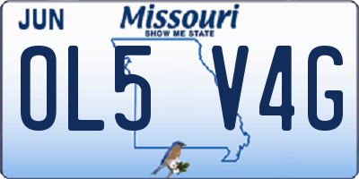 MO license plate OL5V4G