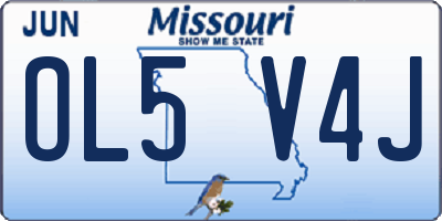 MO license plate OL5V4J