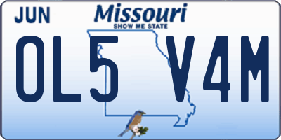 MO license plate OL5V4M