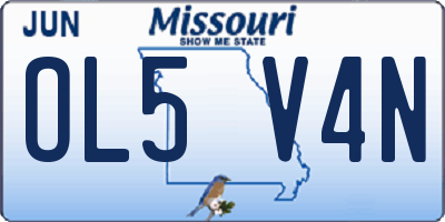 MO license plate OL5V4N