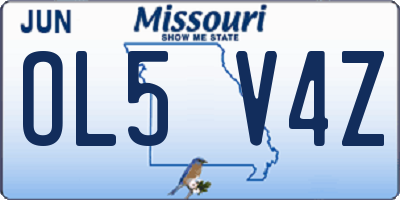MO license plate OL5V4Z
