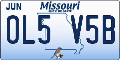 MO license plate OL5V5B