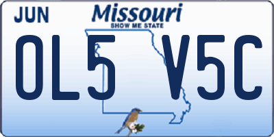 MO license plate OL5V5C