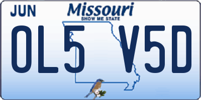 MO license plate OL5V5D