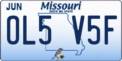 MO license plate OL5V5F