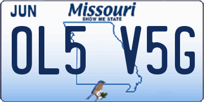 MO license plate OL5V5G